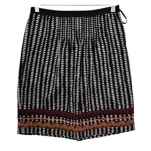 Anthropologie Black and White Ikat Mini‎ Skirt